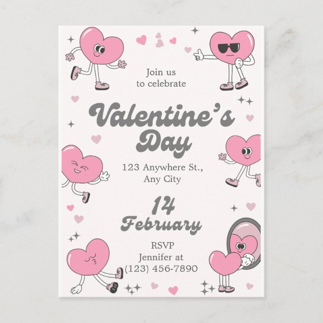 Cartão Postal De Festividades ​Romantic Every Day is Valentine's Custom Greeting (Frente)
