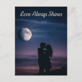Cartão Postal De Festividades Romantic Moonlight Love Always Shines Night Sky