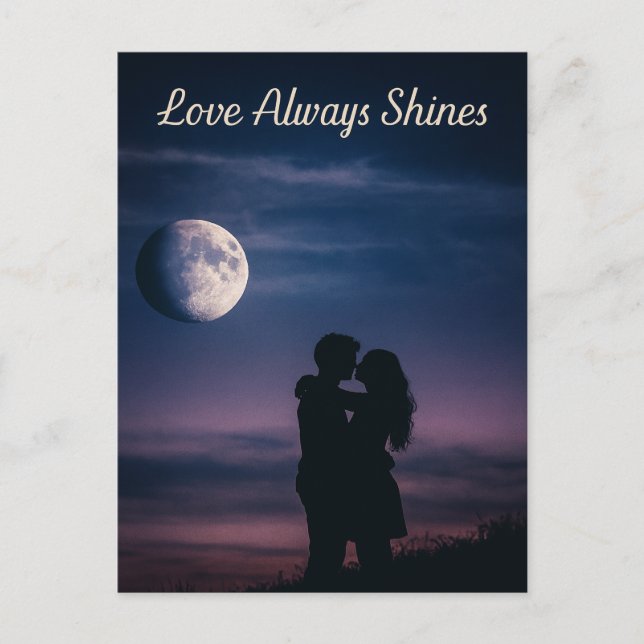 Cartão Postal De Festividades Romantic Moonlight Love Always Shines Night Sky (Frente)