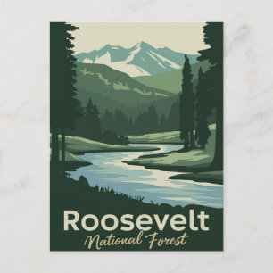 Cartão Postal De Festividades Roosevelt - Viagem mínima da floresta nacional