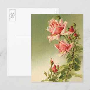Cartão Postal De Festividades Rosa de Jardim Vitoriano Rosa Dia de os namorados