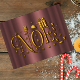 Cartão Postal De Festividades Rosa de Natal Moderna Dourado