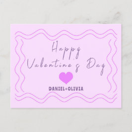 Cartão Postal De Festividades Rosa - Dia de os namorados roxo