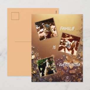 Cartão Postal De Festividades Rosa Dourada Família Meerkat É Tudo,