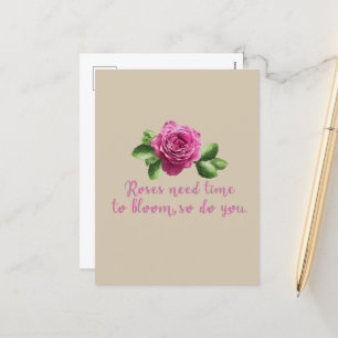 Cartão Postal De Festividades rosa floral rosa púrpura