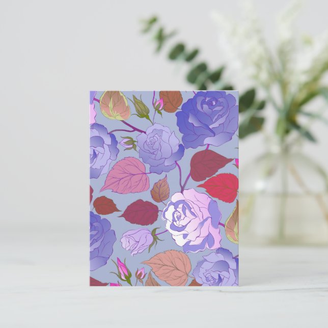 Cartão Postal De Festividades Rosas 29 (Em pé/Frente)