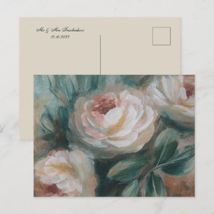 Cartão Postal De Festividades Rosas Brancas "Obrigado" 