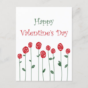 Cartão Postal De Festividades rosas dias de os namorados Ostrich Love Romance Fl