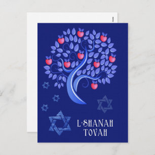 Cartão Postal De Festividades Rosh Hashanah. Ano Novo Judaico