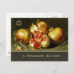 Cartão Postal De Festividades Rosh Hashanah. Belas Artes do Ano Novo Judaico