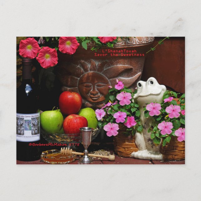 Cartão Postal De Festividades Rosh Hashanah carda presentes (Frente)