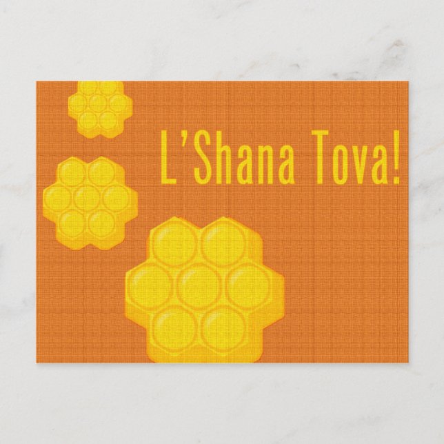 Cartão Postal De Festividades rosh hashanah l'shana tova honeycombs (Frente)
