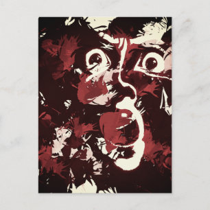 Cartão Postal De Festividades rosto assustador