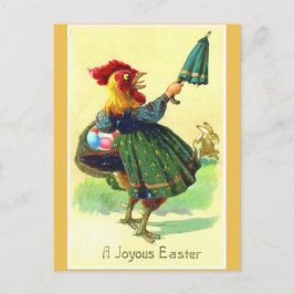 Cartão Postal De Festividades Rostro de Páscoa Engraçado Vintage em um Cartão-po