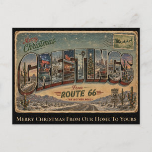 Cartão Postal De Festividades Rota 66 Personalizada Carta Maior Natal