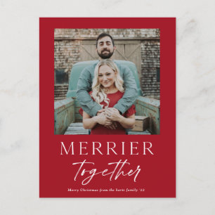 Cartão Postal De Festividades Roteiro de Foto Mais Alegre Juntos Feliz Natal