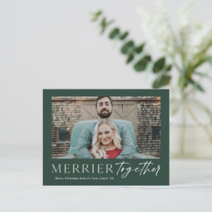 Cartão Postal De Festividades Roteiro de Foto Mais Alegre Juntos Feliz Natal