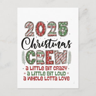 Cartão Postal De Festividades Roupa Combinada de Natal da Equipe de Natal 2025