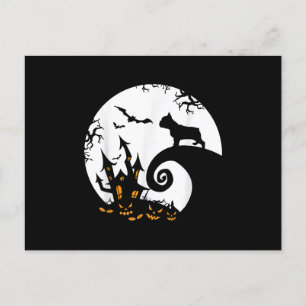 Cartão Postal De Festividades Roupa de Halloween engraçada do Bulldog Francês e 