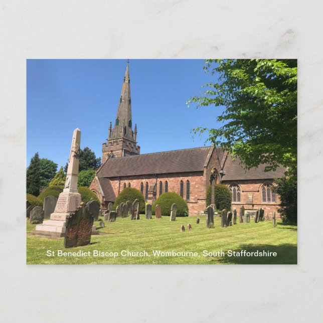 Cartão Postal De Festividades Rua Benedict Biscop Church Wombourne Staffordshire (Frente)