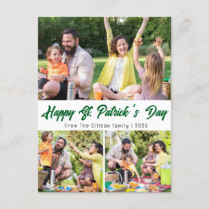 Cartão Postal De Festividades Rua. Dia do patrick Família Green Shamrocks Foto