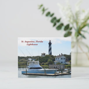 Cartão Postal De Festividades Rua histórica. Augustine, farol da Flórida