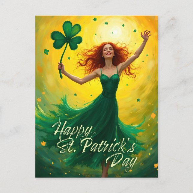 Cartão Postal De Festividades Rua mágica, dia do Patrick (Frente)