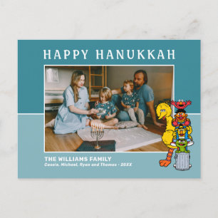 Cartão Postal De Festividades Rua Sésamo Feliz Hanukkah