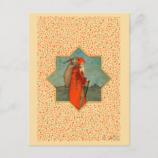 Cartão Postal De Festividades Rua Vintage Red Papai Noel Nicholas