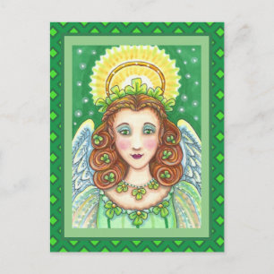 CARTÃO POSTAL DE FESTIVIDADES RUAS. O DIA DE PATRICK SHAMROCK ANGEL, IRLANDÊS B