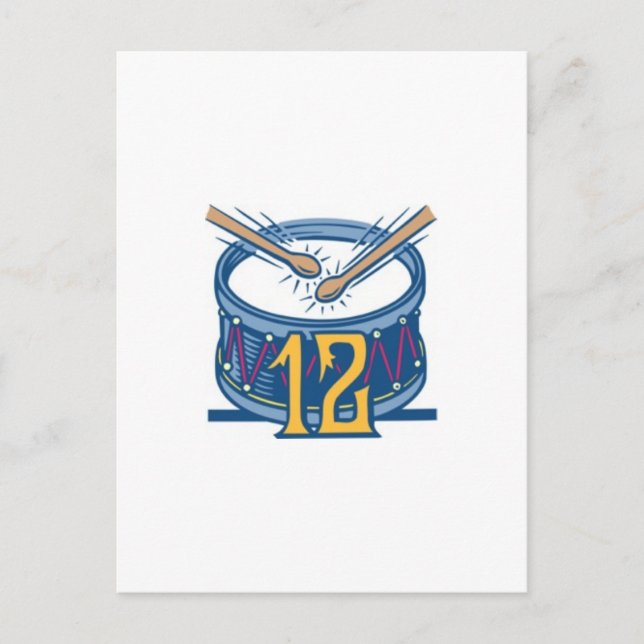 Cartão Postal De Festividades Rufar de doze bateristas (Frente)