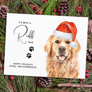 Cartão Postal De Festividades Ruff Year in Review Funny Ouro Retriever Dog