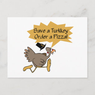 Cartão Postal De Festividades Run Away Turkey Thanksgiving shirt