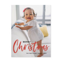 Russo Moderno Caligrafia Vermelho Feliz Natal