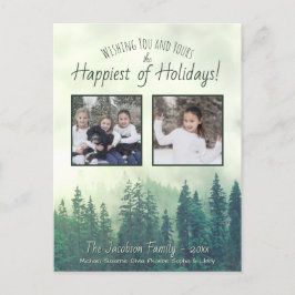 Cartão Postal De Festividades Rustic Pines Happiest of Holidays 2 Foto