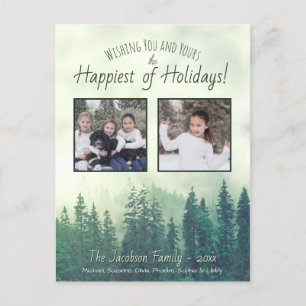 Cartão Postal De Festividades Rustic Pines Happiest of Holidays 2 Foto