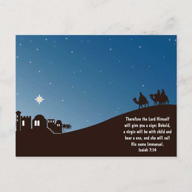 Cartão Postal De Festividades Sábios Procuram Cartão de Natal Para Ele (Frente)
