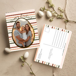 Cartão Postal De Festividades Sabor com risca moderna com foto de ovo