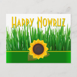 Cartão Postal De Festividades Sabzeh Verde Girassol Ano Novo Iraniano Nowruz
