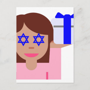 Cartão Postal De Festividades sacudir de cabelo chanukkah emoji