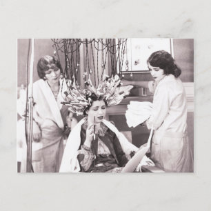 Cartão Postal De Festividades Salão de Cabelo Retro Divertido