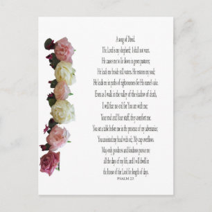 Cartão Postal De Festividades Salm 23, Canção de David, Cartão-postal de Natal