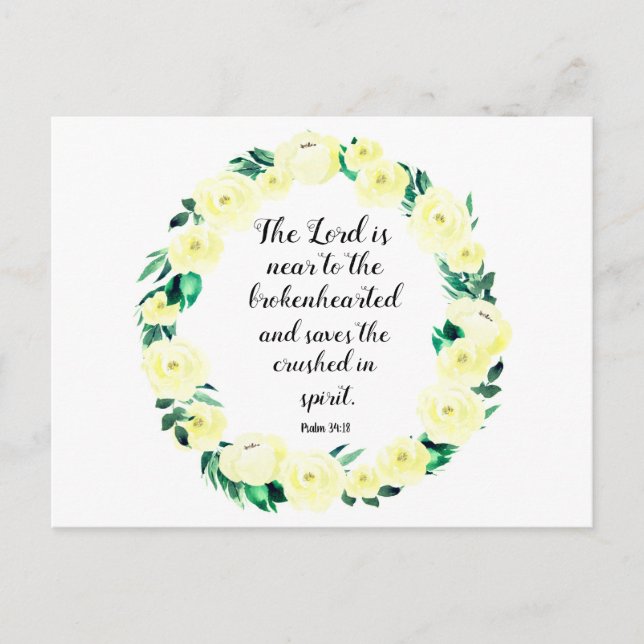 Cartão Postal De Festividades Salmo 34:18 (Frente)
