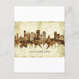 Cartão Postal De Festividades Salt Lake City Utah Cityscape