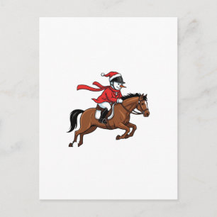 Cartão Postal De Festividades Salto de Cavalos do Boneco de Neve Natal 2026 Feri
