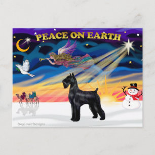 Cartão Postal De Festividades Salto de Natal - Schnauzer (Giant Negro)