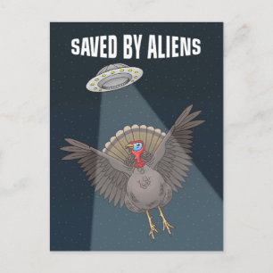 Cartão Postal De Festividades Salvo por Aliens no Ação de Graças