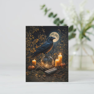 Cartão Postal De Festividades Samhain Corvo Místico Belo