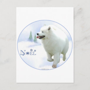 Cartão Postal De Festividades Samoyed Noel