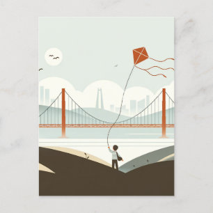 Cartão Postal De Festividades San Francisco Breeze - Voo de pipa infantil